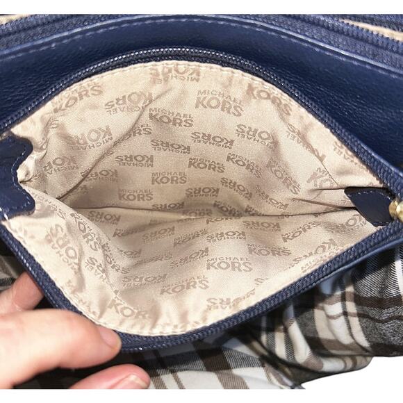 Michael Kors Fulton Cadet Blue Leather Crossbody Bag Authenticated - Picture 9 of 15